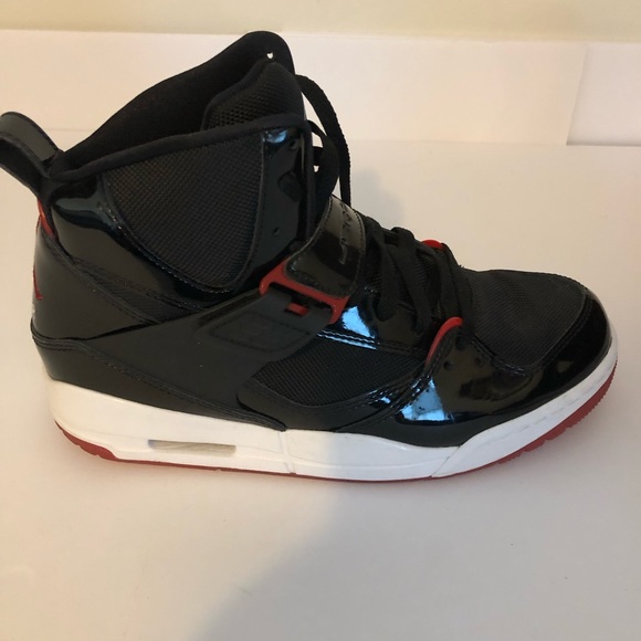 Air Jordan Flight Shoes 45 High 'Bred' Black/Varsity Red/White Size 8.5 … - Picture 4 of 8